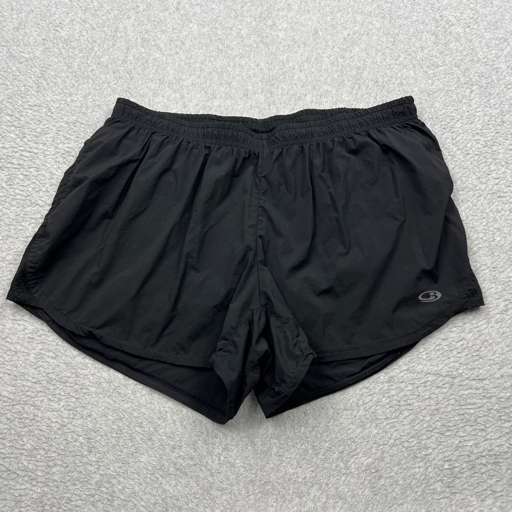 Icebreaker Merino Impulse Running Shorts Womens Large Black Cool-Lite Wool Liner